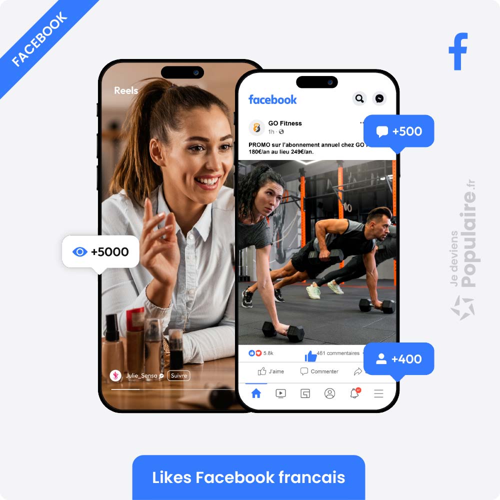 Acheter likes francais Facebook reels et actifs boost algorithme