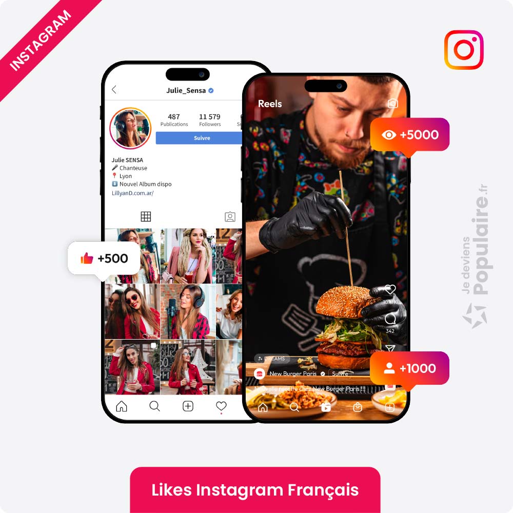 Acheter likes francais Instagram reels et actifs boost algorithme