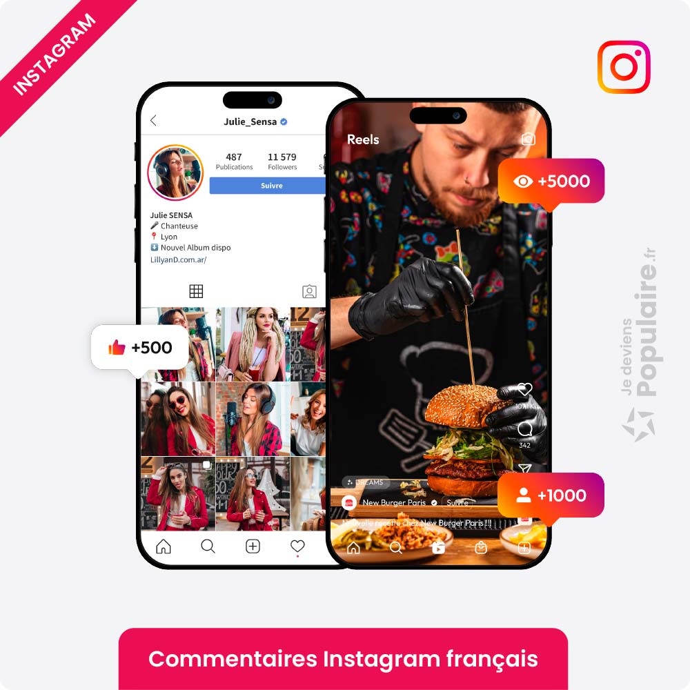 Acheter commentaires francais Instagram sur-mesure profils actifs qualifies